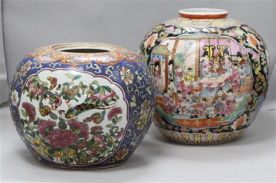 Two Chinese ginger jars